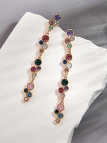 Rhinestone Decor Drop Earrings