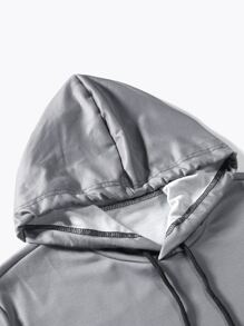 Manfinity LEGND 男士漸層袋鼠口袋抽繩連帽衫和運動褲 - 灰色 - 查看 3