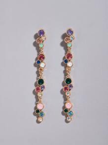 Rhinestone Decor Drop Earrings