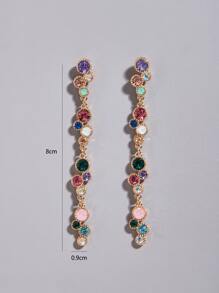 Rhinestone Decor Drop Earrings
