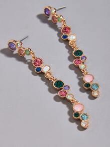 Rhinestone Decor Drop Earrings