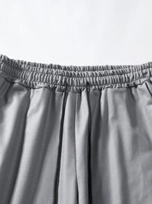 Manfinity LEGND 男士漸層袋鼠口袋抽繩連帽衫和運動褲 - 灰色 - 查看 6