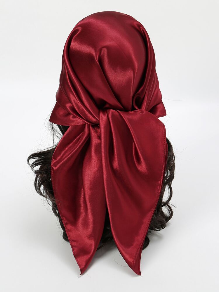 1pc Solid Color Bandana Women Versatile Elegant Square Scarf ,Women Hair Band,Head Band Ideal For Dressing Up Your Look