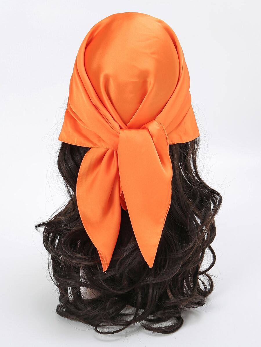 1入組素色時尚圍巾適用於全部季節 - 橘色 - 查看 1