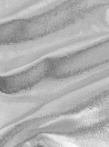 SHEIN ICON Top na ramiączkach Western Kowbojka Drapowany kołnierz Frędzle - Srebro - Zobacz 5