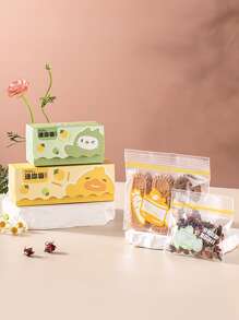 36pcs/set PE Kitchen Storage Bag, Chinese Character & Vegetable Pattern Clear Mini Food Storage Bag For Kitchen