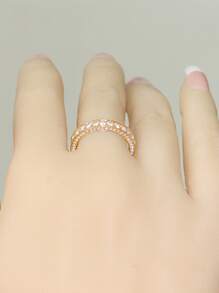 1枚时尚立方氧化锆戒指，女士礼物，婚礼派对首饰