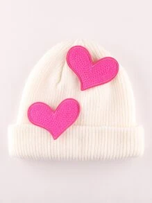 2pcs/set Heart Shaped Sequin Decor Patch Sticker, Cute Polyester Embroidery Applique For DIY - Pink - View 4