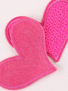 2pcs/set Heart Shaped Sequin Decor Patch Sticker, Cute Polyester Embroidery Applique For DIY - Pink - View 5