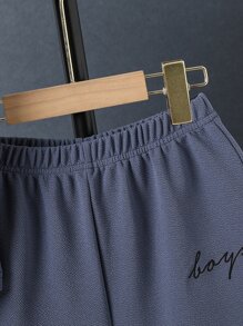 SHEIN Boys Letter Graphic Colourblock Tee & Shorts - Multicolor - View 4