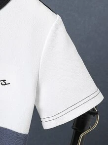 SHEIN Boys Letter Graphic Colourblock Tee & Shorts - Multicolor - View 5