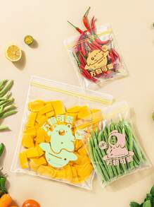 可重复使用食品储存袋 双肋保鲜袋 果蔬冷冻袋 加厚密封袋 冰箱分装密实袋 可抽取食品袋 厨房用品 - 無色 - 查看 2