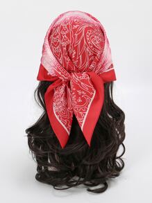 佩斯利印花方巾 - 彩色 - 查看 1