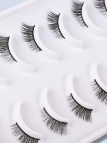 Himirell 10对猫眼半假睫毛，加长眼尾假睫毛，放大眼睛，适合节日、节假日、约会等化妆场合 - 黑色 - 查看 7