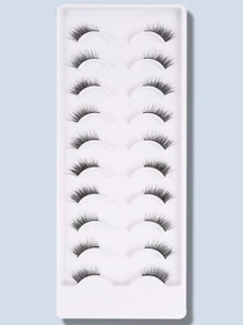 Himirell 10對貓眼半假睫毛，帶有延伸尾巴，能夠增大眼睛，適用於節日、度假和約會妝容