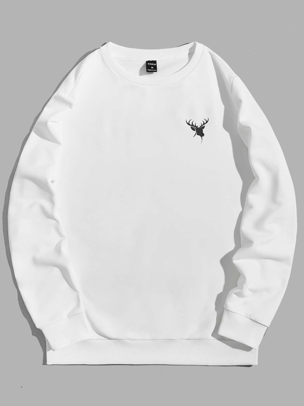 SHEIN Men Deer Print Sweatshirt SHEIN USA