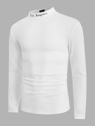 Manfinity BRENVOR Men Letter Graphic Mock Neck Tee, Fall