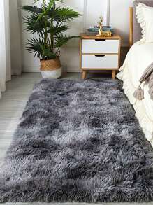 1入組紮染毛絨地毯深灰色家用毛絨地毯 - 深灰色 - 查看 2