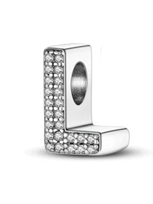 Cubic Zirconia Decor Silver Bead - Army Green - View 2