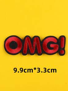 2pcs Letter Graphic Patch Sticker, Polyester Embroidery Applique For DIY - Multicolor - View 2
