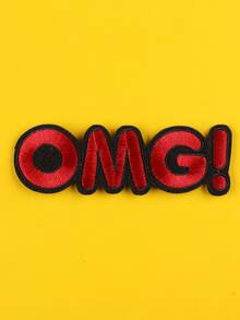 2pcs Letter Graphic Patch Sticker, Polyester Embroidery Applique For DIY - Multicolor - View 3