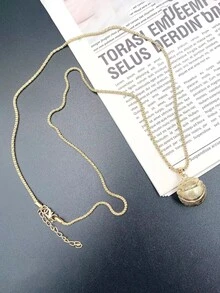 Men Ball Charm Necklace - Yellow Gold - View 2