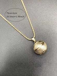 Men Ball Charm Necklace - Yellow Gold - View 3
