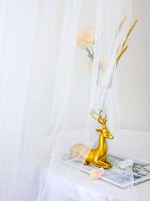 4pcs/2pcs White Sheer Voile Backdrop Curtains For Party Wedding, Chiffon Transparent Backdrop Curtains For Shower, Birthday Party, Photo Booth Decor - White - View 4