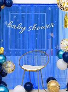 2 tấm rèm voan mỏng, phông nền màu xanh thích hợp cho tiệc tùng, đám cưới, tiệc mừng, trang trí chụp ảnh sinh nhật - Màu xanh lam - Xem 3