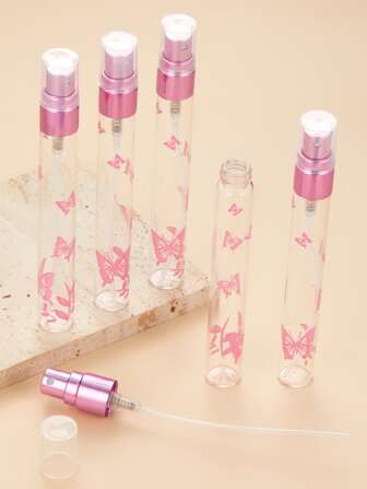 5pcs 10ML Empty Butterfly Pattern Perfume Spray Bottle,Refillable Perfume Atomizer Bottle, Mini Spray Bottles, Small Pocket Perfume Bottle, Scent Pump Case, Portable Empty Perfume Container For Travel, Living Room Home Bedroom Bathroom House Decor, Travel Stuff, Wedding, Party, Birthday, Gifts For Men Mom Dad Friends, New Years, Accessories, Funny Gift