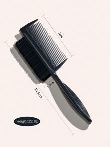 1 cepillo de barba negro de doble cara que peina el cabello que rompe el cabello, cepillo de limpieza del cabello, peine multifunción, barbas, peine de cepillo de enfermería - Negro - Ver 3