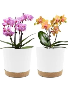 1入組塑膠植物白色花盆適用於植物 - 白色 - 查看 4