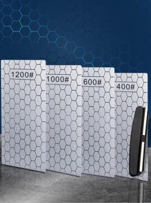 5pcs/set  Knife Sharpener, Rectangle Design Knife And Scissor Sharpening Tool For Kitchen - Silver - View 1