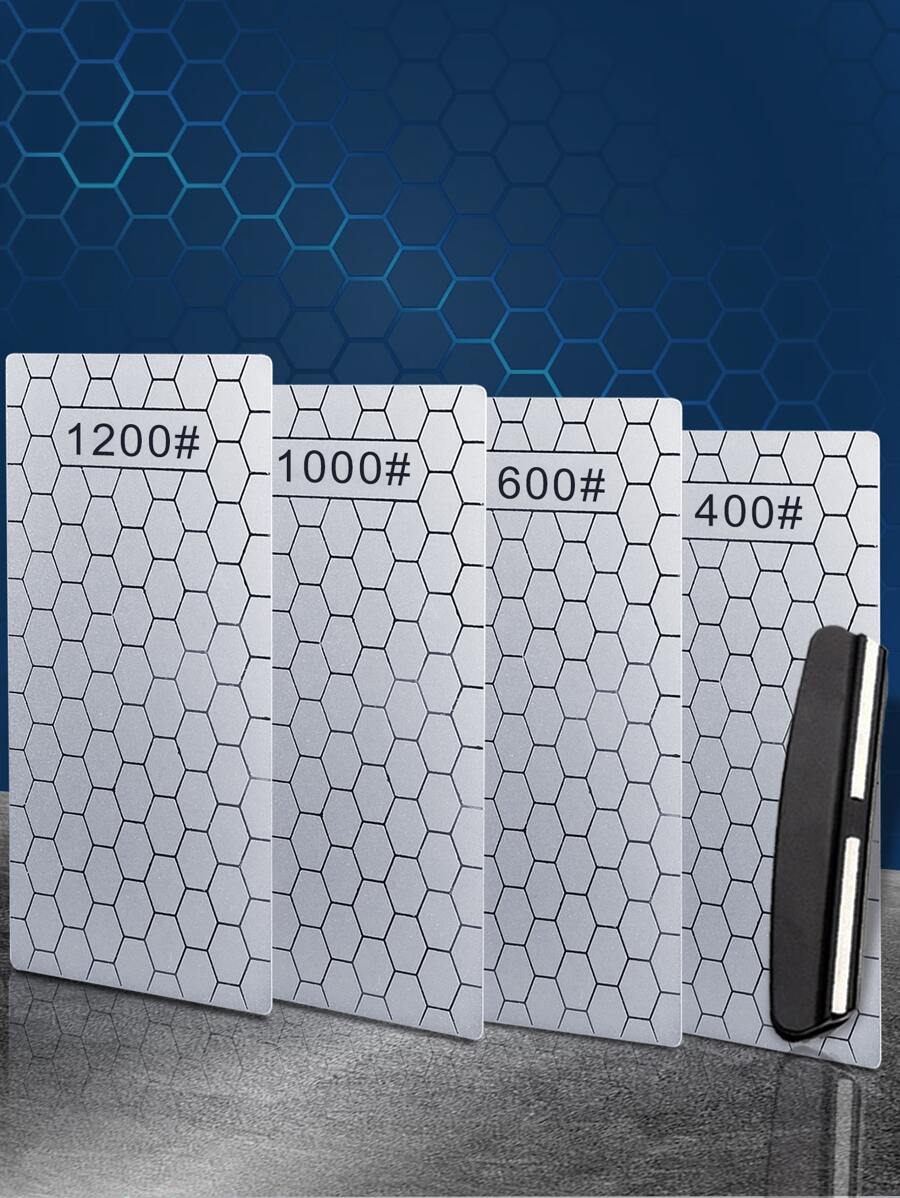 5pcs/set  Knife Sharpener, Rectangle Design Knife And Scissor Sharpening Tool For Kitchen - Silver - View 1