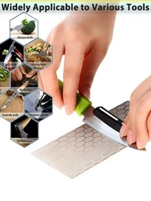 5pcs/set  Knife Sharpener, Rectangle Design Knife And Scissor Sharpening Tool For Kitchen - Silver - View 2