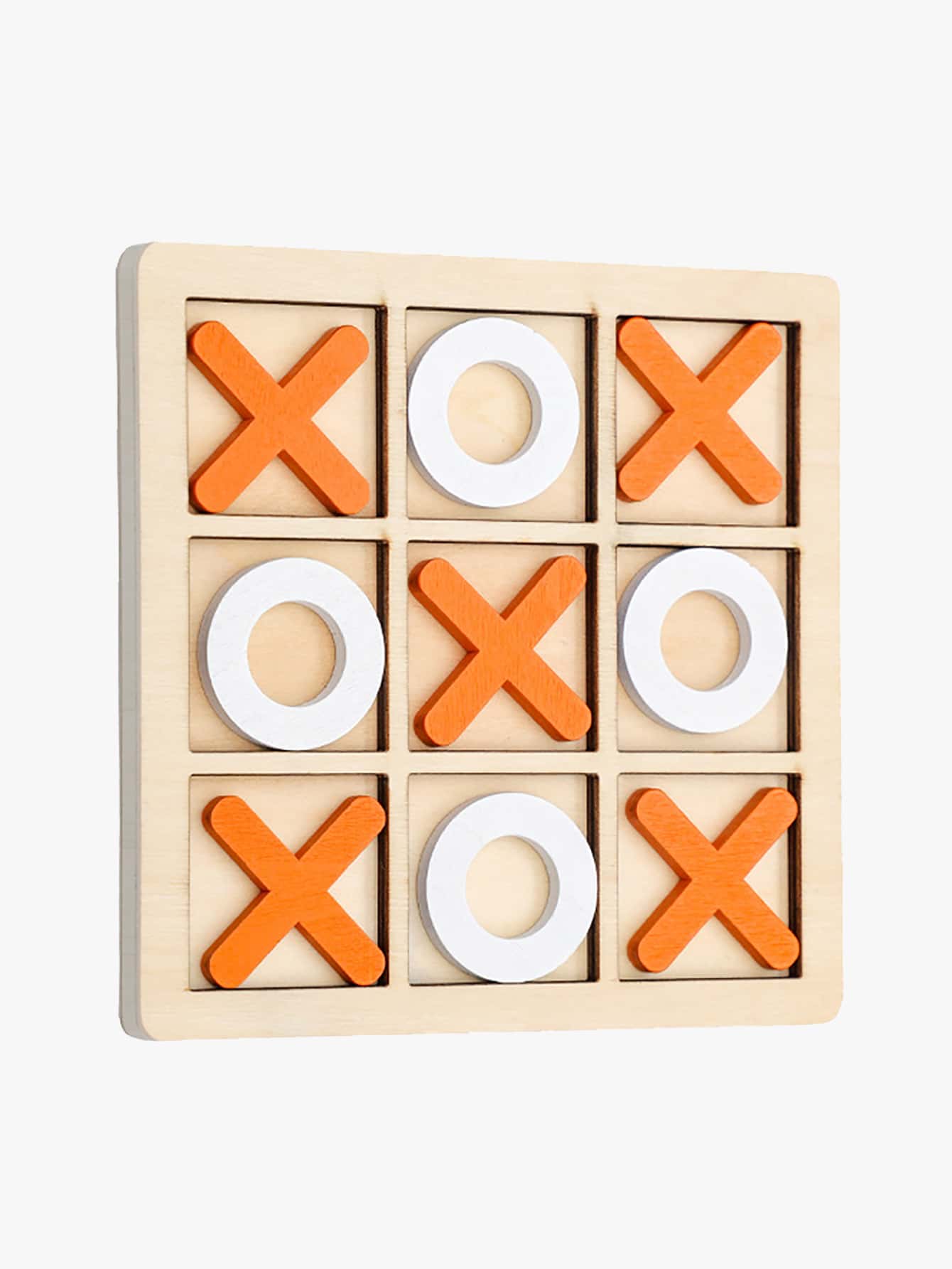 1套木製廉價幾何拼圖玩具客廳桌上游戲家庭時光 - 白色 - 查看 1