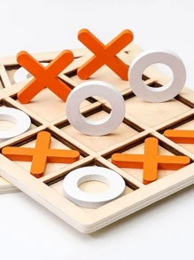 1套木製廉價幾何拼圖玩具客廳桌上游戲家庭時光 - 白色 - 查看 2