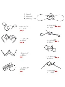 8入組裝魯班鎖設計玩具現代派對互動遊戲家庭 - 黃色 - 查看 3