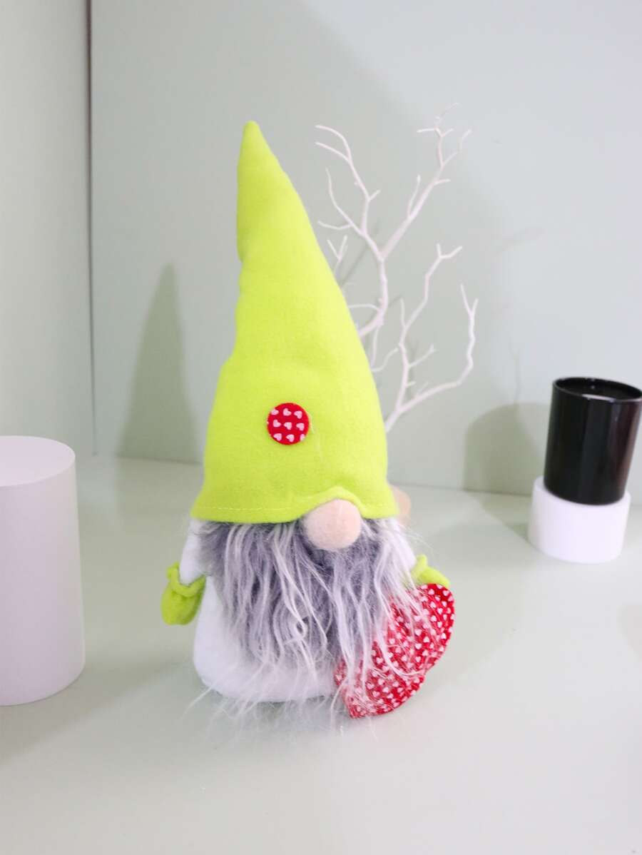 1入組滌綸侏儒裝飾品現代心形圖案侏儒家居裝飾品 - 彩色 - 查看 1