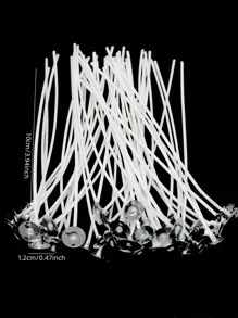 50pcs Minimalist Candle Wick, 10cm DIY Candle Making Core For DIY - White - View 2