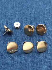 6 piezas Conjunto de aleación con botón - Dorado - Ver 6