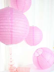 4入組裝紙燈籠派對用粉色掛燈籠球 - 粉色 - 查看 2