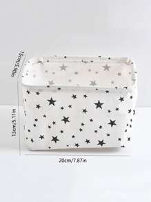 1 giỏ đựng văn phòng phẩm in hình ngôi sao - trắng - Xem 2