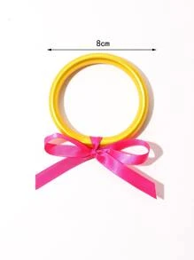 蝴蝶結裝飾手鐲 - 金黃色 - 查看 3