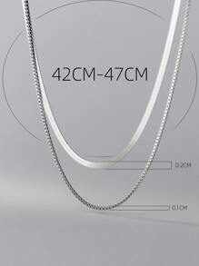 Minimalist Silver Necklace - Silver - View 3