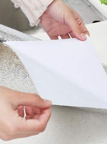 Thick Aluminum Foil Sticker For Cabinet, Oil-Proof Kitchen Wall Sticker - Silver - View 6