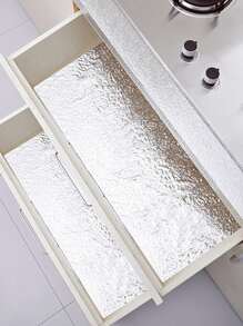 Thick Aluminum Foil Sticker For Cabinet, Oil-Proof Kitchen Wall Sticker - Silver - View 7