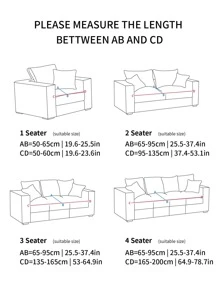 1入組幾何提花沙發座墊套現代滌綸彈力沙發靠墊套適合家用 - 米色 - 查看 7