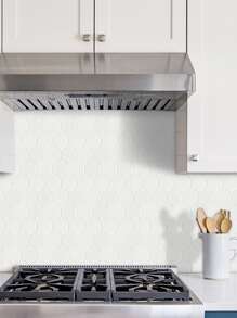Thick, Solid Color, Minimalist Design Waterproof Kitchen Stickers For Daily Use - White - View 6