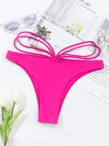 Cut Out Bikini Bottom - Hot Pink - View 5